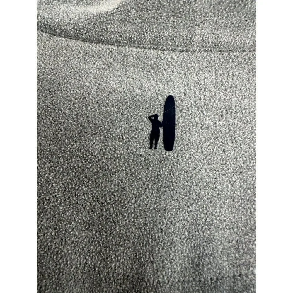 Johnnie-O Gray 1/4 Zip Fleece Sweatshirt with Leaf Logo Men's LG